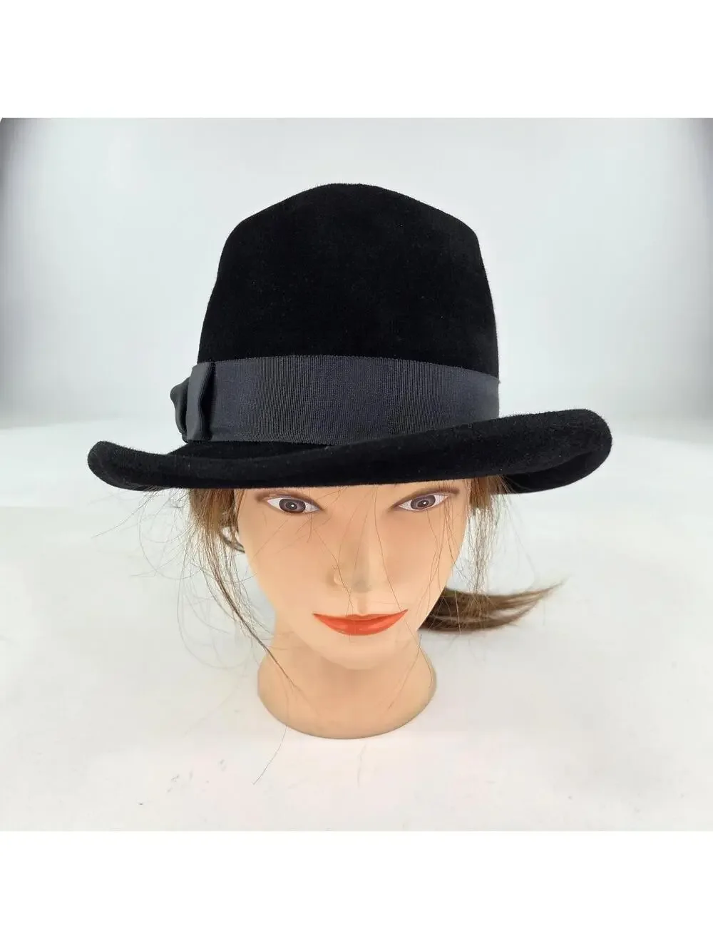 Eric Javits Black Velvet Velour Bucket Hat One Size Packable Fedora Hats - Picture 2 of 9